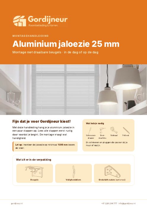 Montagehandleiding Aluminium jaloezie 25 mm