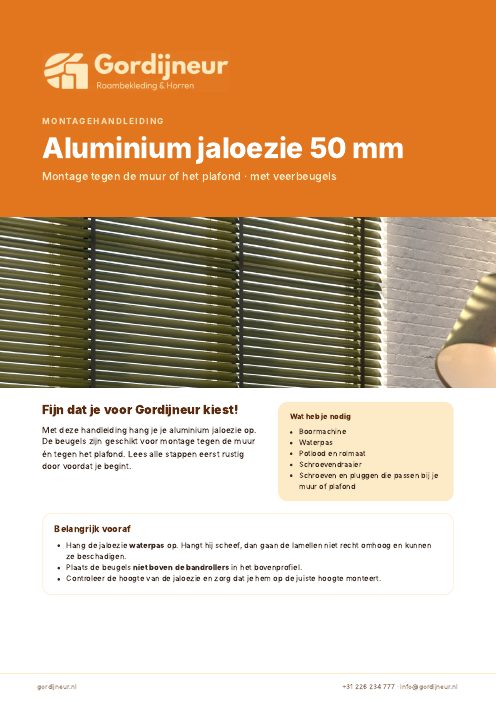 Montagehandleiding Aluminium jaloezie 50 mm