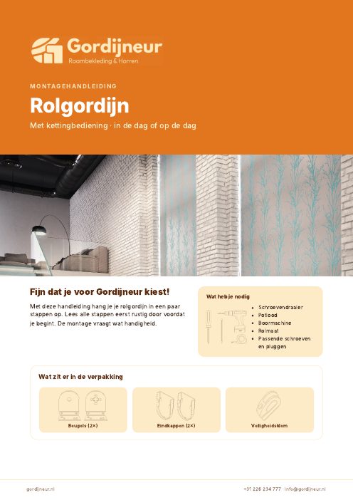 Montagehandleiding Rolgordijn
